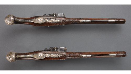 Luxury flintlock pistols by Gilbert