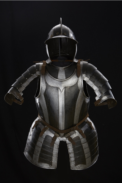 A rare black and white half armour