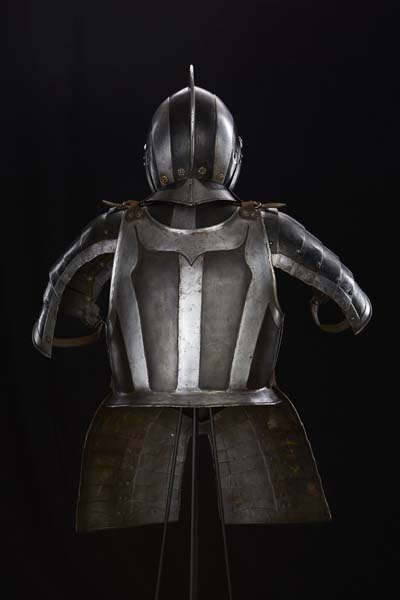 A rare black and white half armour