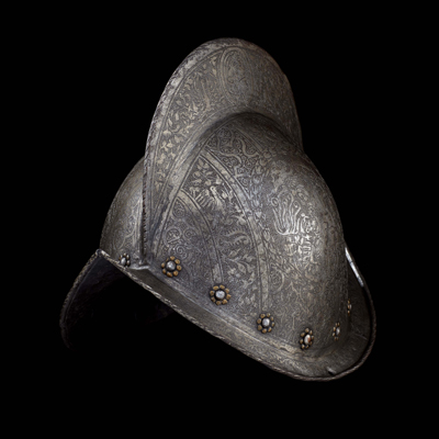 A fine and rare etched morion, circa 1580