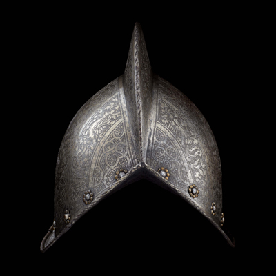 A fine and rare etched morion, circa 1580