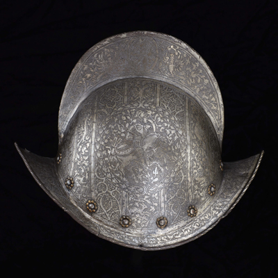 A fine and rare etched morion, circa 1580